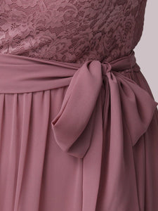 Color=Orchid | Maxi Long Lace Illusion Wholesale Plus Size Mother Of Wholesale Bride Dresses-Orchid 5