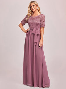 COLOR=Orchid | Plus Size Long Sleeve Floor Length Evening Dress-Orchid 3