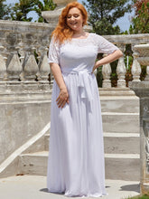 Load image into Gallery viewer, Maxi Long Lace Illusion Wholesale Plus Size Mother Of Bride Dresses EZ07624