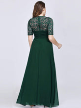 Load image into Gallery viewer, COLOR=Dark Green | Floor Length Empire Waist Evening Dress-Dark Green 4