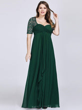 Load image into Gallery viewer, COLOR=Dark Green | Floor Length Empire Waist Evening Dress-Dark Green 1