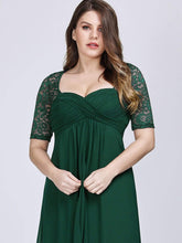 Load image into Gallery viewer, COLOR=Dark Green | Floor Length Empire Waist Evening Dress-Dark Green 5