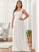 Load image into Gallery viewer, Color=Cream | elegant-a-line-chiffon-wholesale-bridesmaid-dress-with-lace-bodice-ez07704-Cream 3