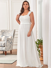 Load image into Gallery viewer, Color=Cream | elegant-a-line-chiffon-wholesale-bridesmaid-dress-with-lace-bodice-ez07704-Cream 4