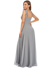 Load image into Gallery viewer, Color=Grey | elegant-a-line-chiffon-wholesale-bridesmaid-dress-with-lace-bodice-ez07704-Grey 8