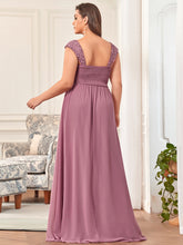 Load image into Gallery viewer, Color=Orchid | elegant-a-line-chiffon-wholesale-bridesmaid-dress-with-lace-bodice-ez07704-Orchid 2
