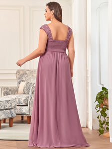 Color=Orchid | elegant-a-line-chiffon-wholesale-bridesmaid-dress-with-lace-bodice-ez07704-Orchid 2