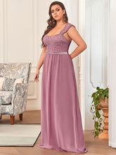Load image into Gallery viewer, Color=Orchid | elegant-a-line-chiffon-wholesale-bridesmaid-dress-with-lace-bodice-ez07704-Orchid 1