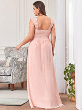 Load image into Gallery viewer, Color=Pink | elegant-a-line-chiffon-wholesale-bridesmaid-dress-with-lace-bodice-ez07704-Pink 2