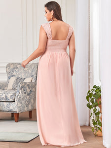 Color=Pink | elegant-a-line-chiffon-wholesale-bridesmaid-dress-with-lace-bodice-ez07704-Pink 2