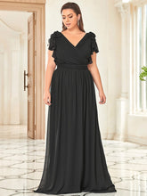 Load image into Gallery viewer, Color=Black | Plus Size Women Floral Sequin Print Fishtail Tulle Dresses Ez07709-Black 4