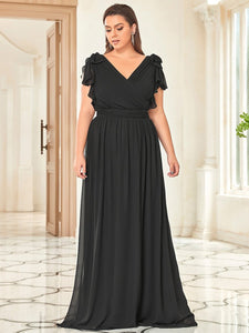 Color=Black | Plus Size Women Floral Sequin Print Fishtail Tulle Dresses Ez07709-Black 4