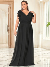 Load image into Gallery viewer, Color=Black | Plus Size Women Floral Sequin Print Fishtail Tulle Dresses Ez07709-Black 1