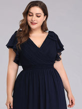 Load image into Gallery viewer, Color=Navy Blue | Plus Size Women Floral Sequin Print Fishtail Tulle Dresses Ez07709-Navy Blue 5