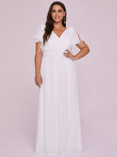 Load image into Gallery viewer, Color=White | Plus Size Women Floral Sequin Print Fishtail Tulle Dresses Ez07709-White 2