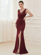 Load image into Gallery viewer, Sleeveless Pencil Split Wholesale Evening Dresses with Deep V Neck AE00007
