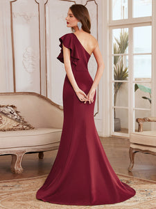 Elegant Maxi One Shoulder Wholesale Evening Dress with Side Split EE00104