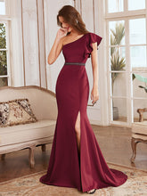 Load image into Gallery viewer, Elegant Maxi One Shoulder Wholesale Evening Dress with Side Split EE00104