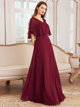 Load image into Gallery viewer, Classy Wholesale Tulip Sleeves with Deep V-neck Evening Dress