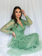 Load image into Gallery viewer, Color=Green Bean | Adorable A Line V Neck Wholesale Women Dresses-Green Bean 6