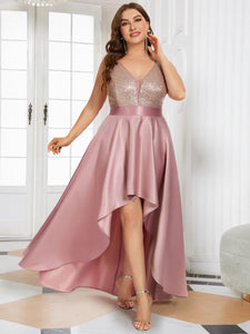 Color=Orchid | Sparkly Plus Size Prom Dresses For Women With Irregular Hem-Orchid 4