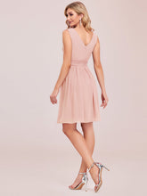 Load image into Gallery viewer, Color=Pink | Double V-Neck Short Party Dress Ep03989-Pink 7