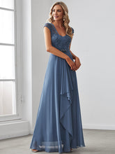 Load image into Gallery viewer, Color=Dusty Navy | Sweetheart Floral Lace Wholesale Wedding Guest Dress-Dusty Navy 4