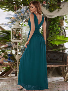 Off Shoulder Ruffle Thigh Split Wholesale Bridesmaid Dresses-1ES00969