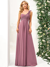 Load image into Gallery viewer, Color=Orchid | Maxi Long One Shoulder Chiffon Bridesmaid Dresses for Wholesale-Orchid 2
