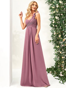 Color=Orchid | Maxi Long One Shoulder Chiffon Bridesmaid Dresses for Wholesale-Orchid 8