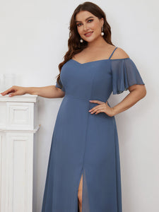 Plain Solid Color Plus Size Wholesale Chiffon Bridesmaid Dress ES00237