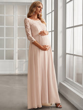 Load image into Gallery viewer, Color=Blush | Simple and Elegant Maternity Dress with A-line silhouette-Blush 1